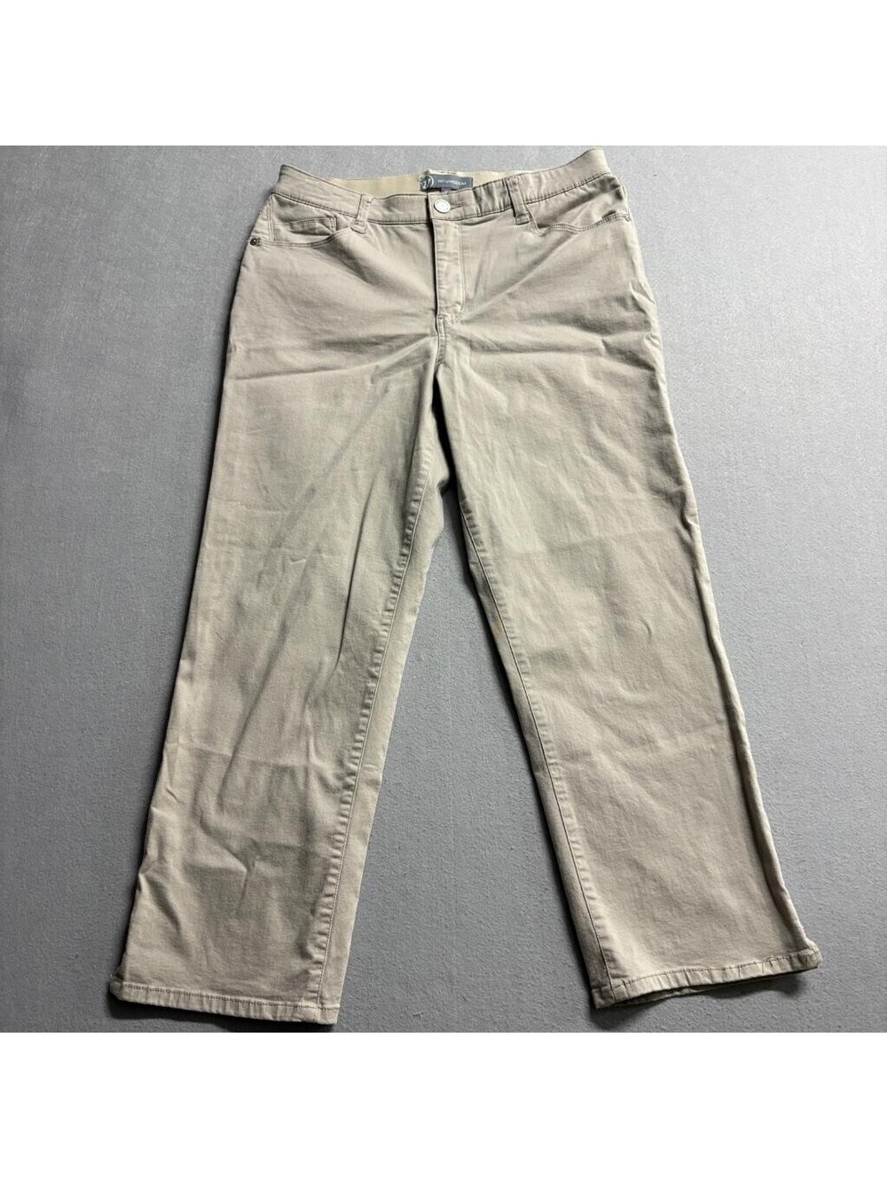 Wit & Wisdom Ab-solution Straight Leg Jeans Womens Size 12 Khaki Tan Stretch